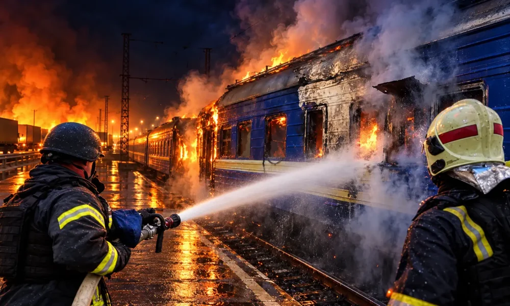 Russia drone hits Kyiv-Warsaw train near Poland