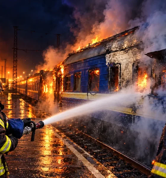 Russia drone hits Kyiv-Warsaw train near Poland