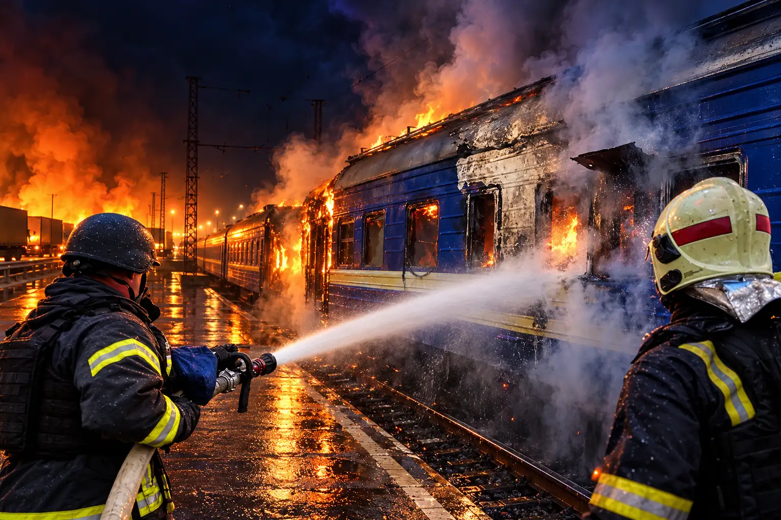 Russian drone hits Kyiv-Warsaw train near Poland